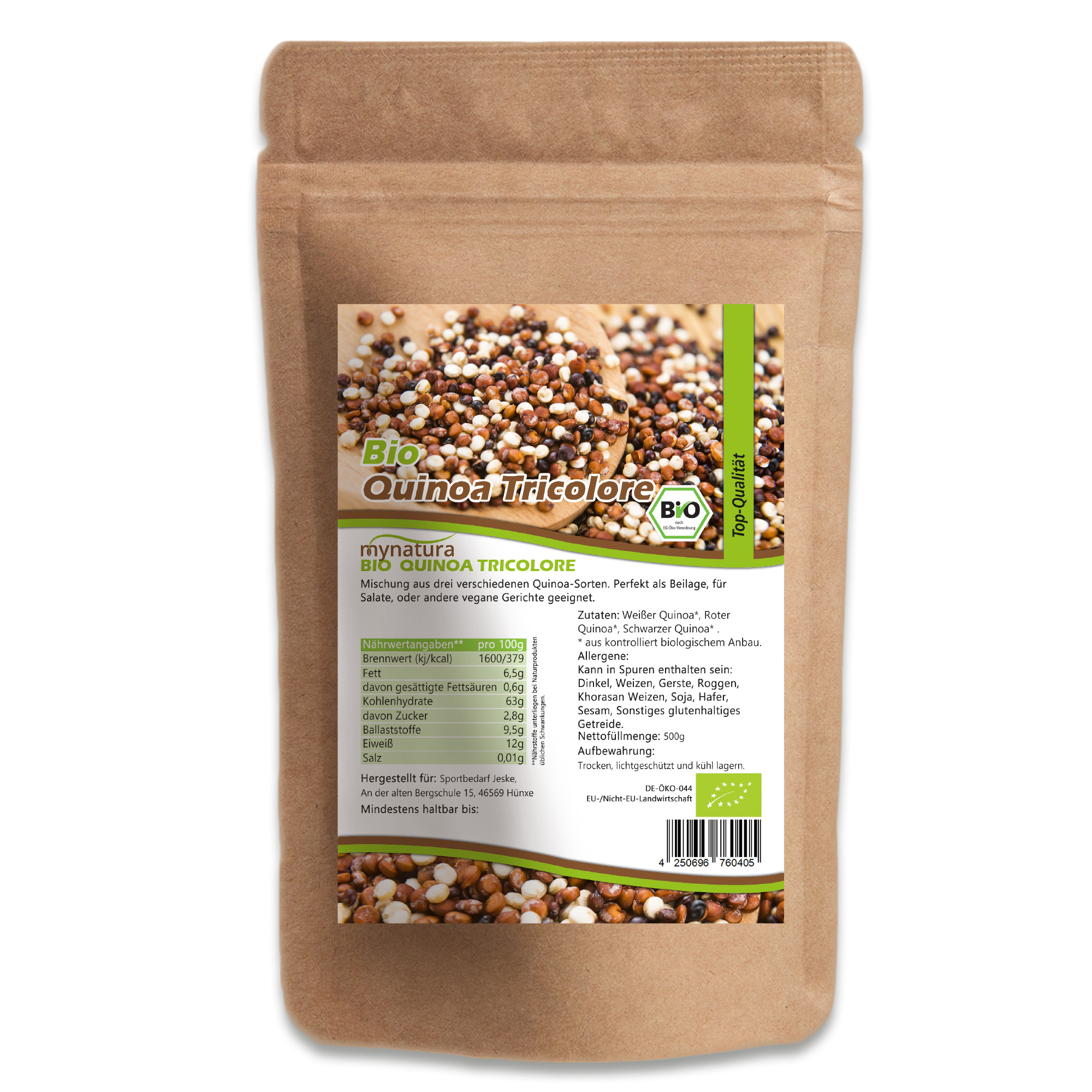 Bio Quinoa Tricolore von Mynatura – Farbige Quinoa-Mischung aus weißem, rotem und schwarzem Quinoa | Vegan & vielseitig für die moderne Küche 1000g