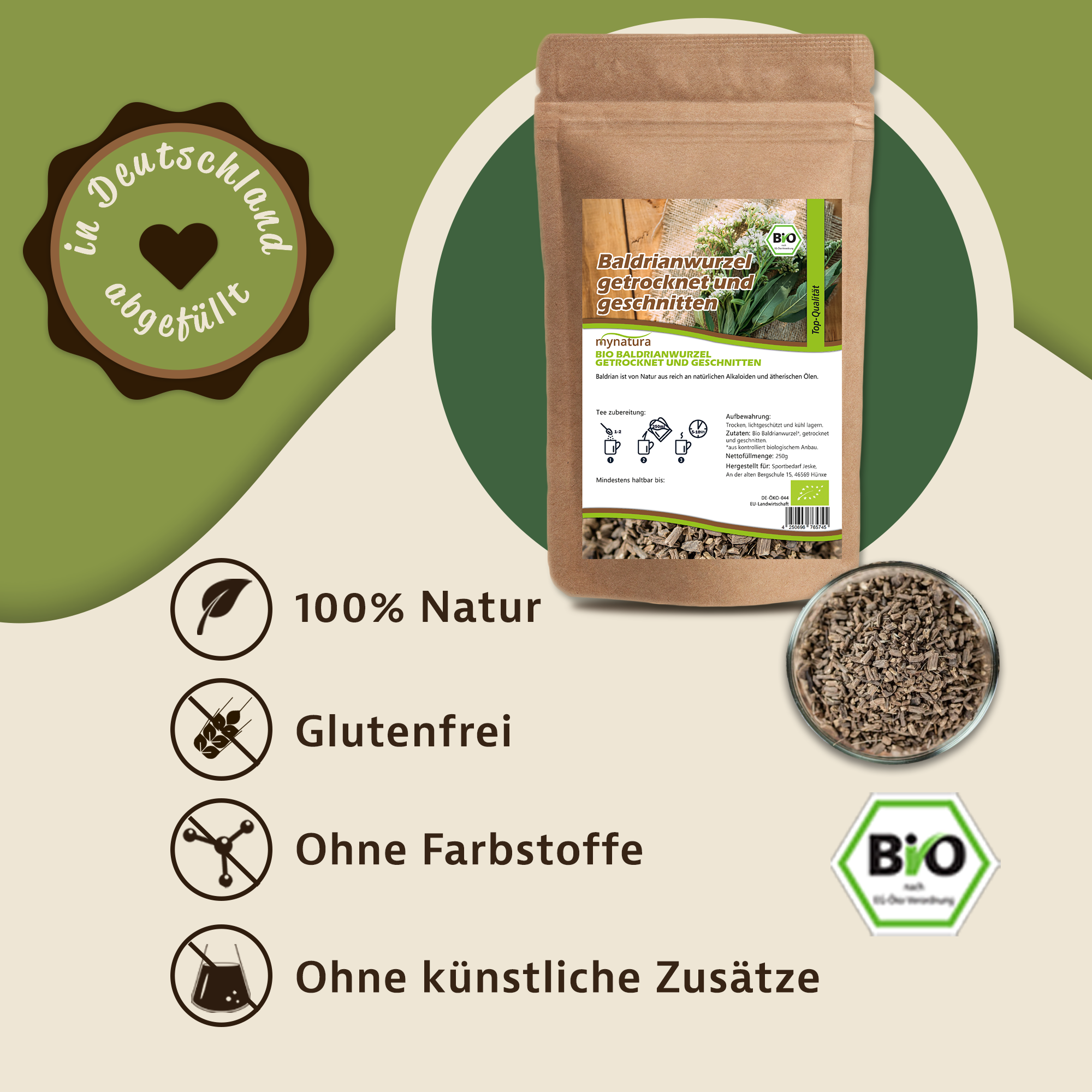 Bio Baldrianwurzel geschnitten von Mynatura | Naturprodukt für Tee & kreative Anwendungen 250g Bio Baldrianwurzel geschnitten von Mynatura | Naturprodukt für Tee & kreative Anwendungen 250g
