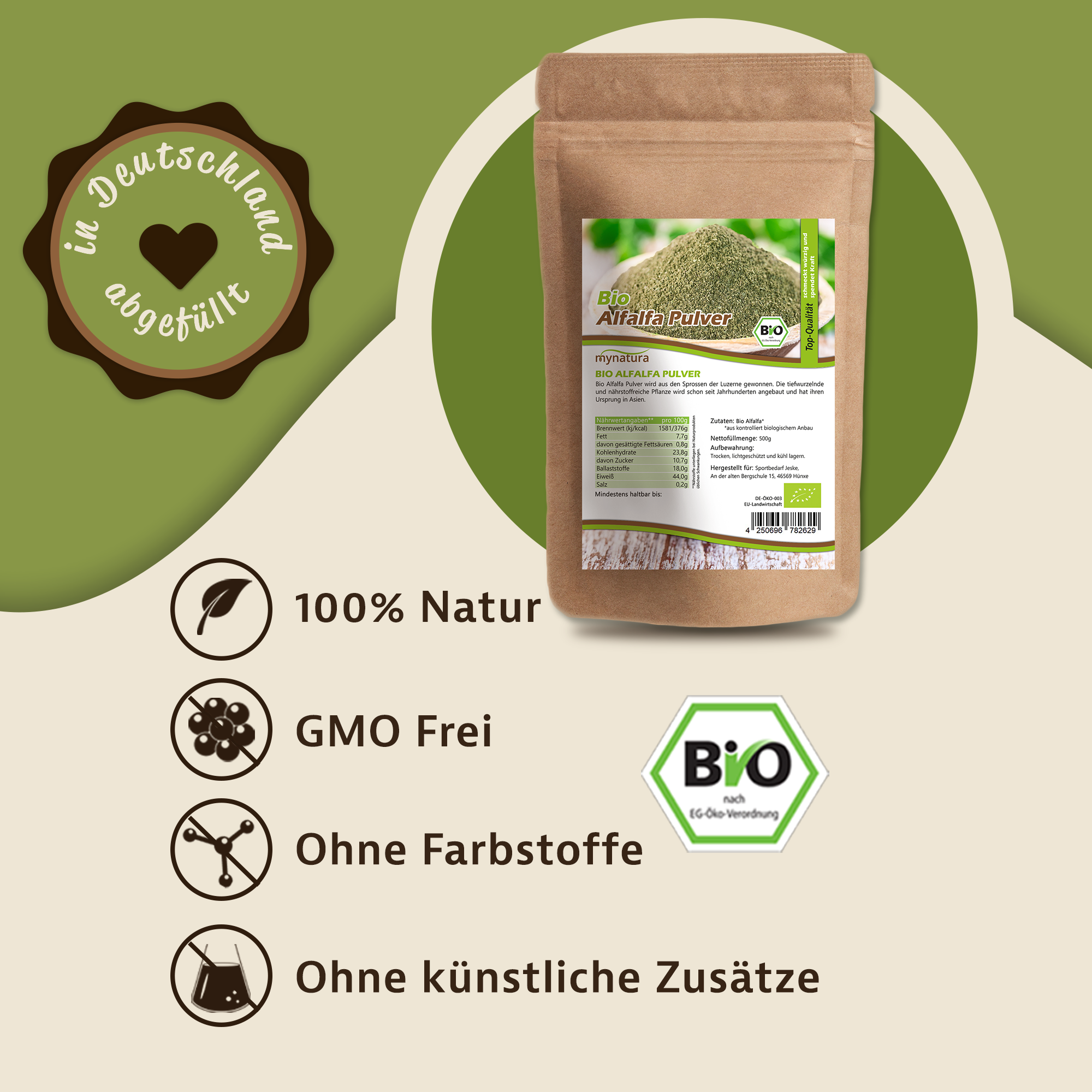 Mynatura Bio Alfalfa Pulver 500g Mynatura Bio Alfalfa Pulver 500g