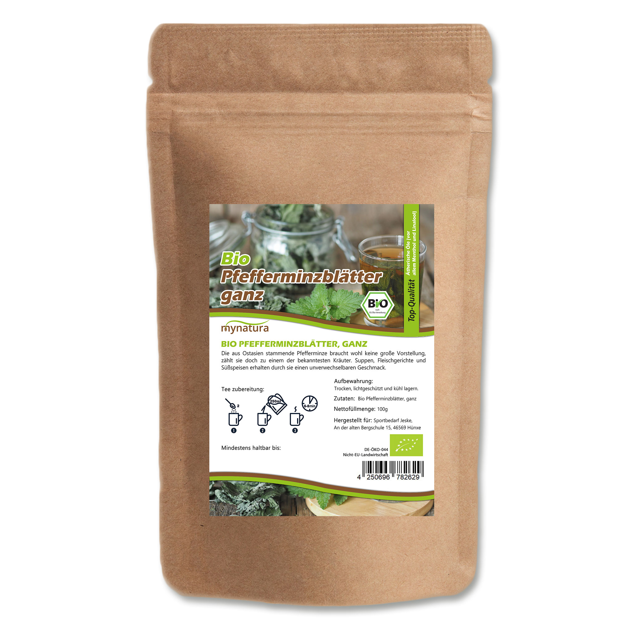 Bio Pfefferminzblätter getrocknet 0,1Kg – intensives Minzaroma für Tee & Küche | Mynatura