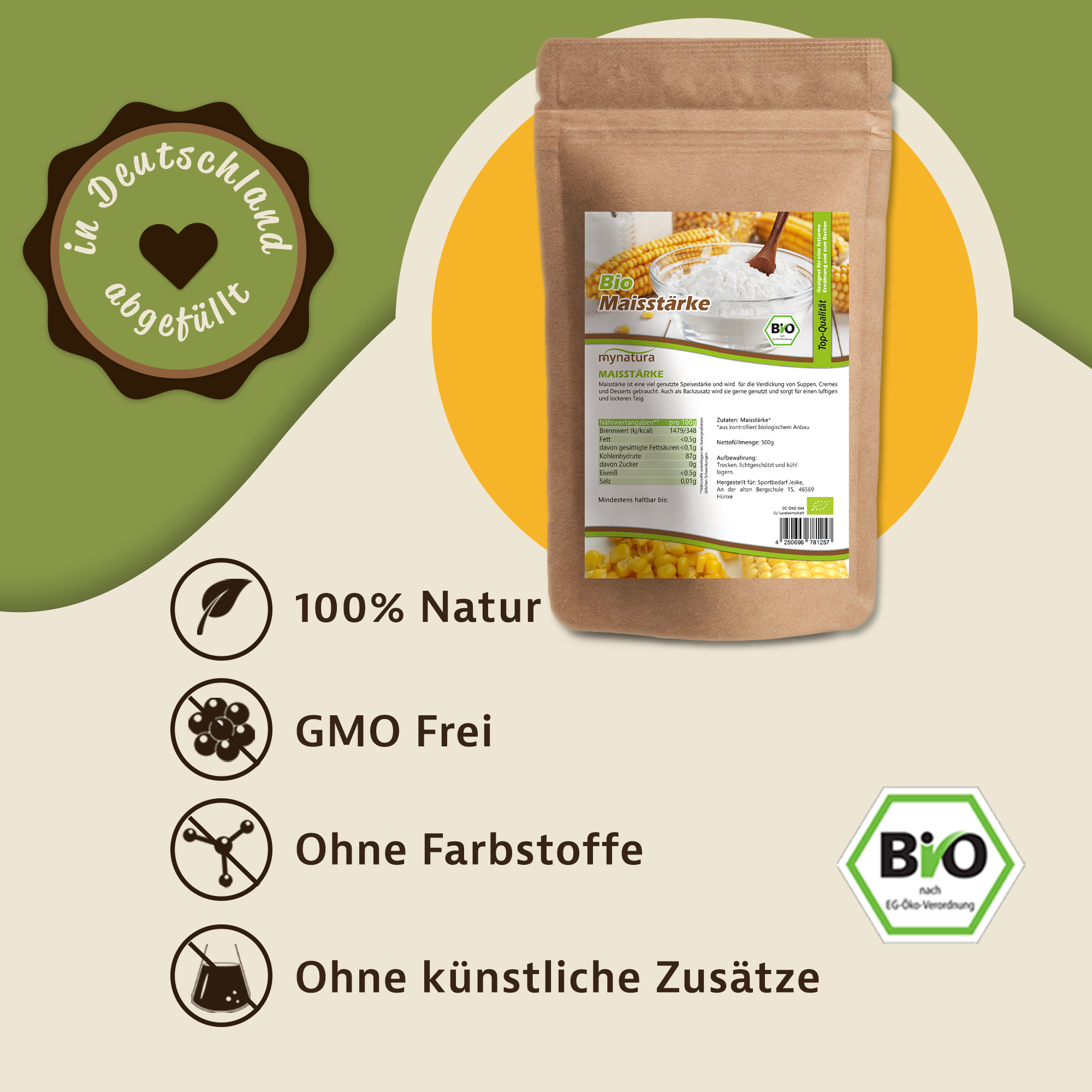 Mynatura Bio Maisstärke 500g Beutel