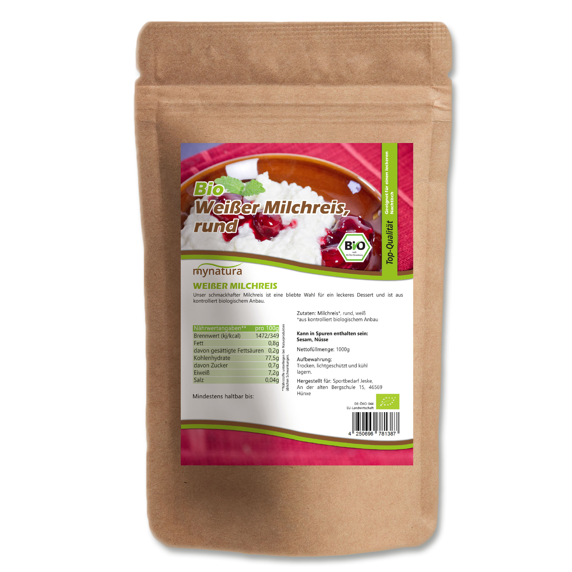 Mynatura Bio Milchreis  - rund - 1Kg