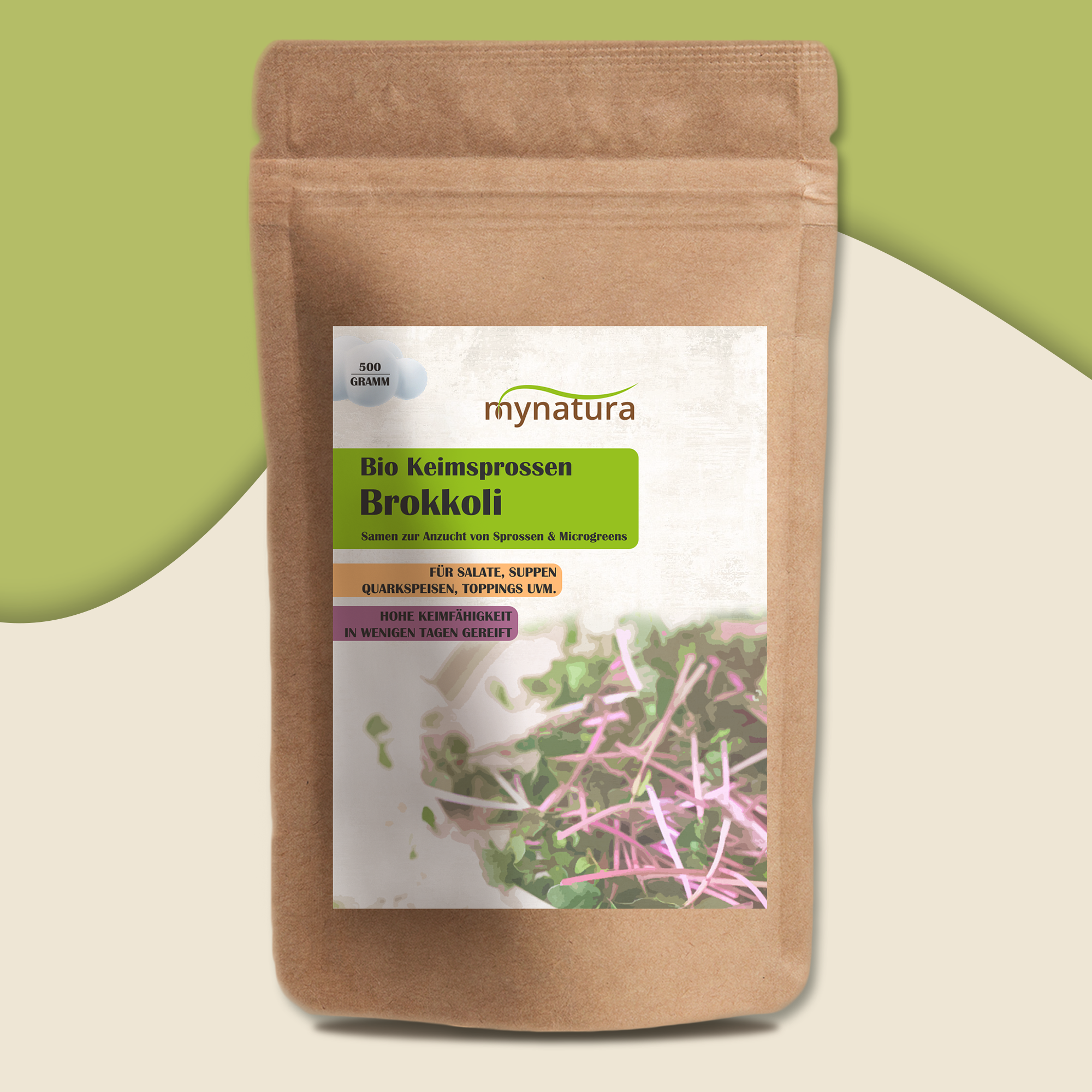 Mynatura Bio Keimsprossen Brokkoli Gemüse (500g)