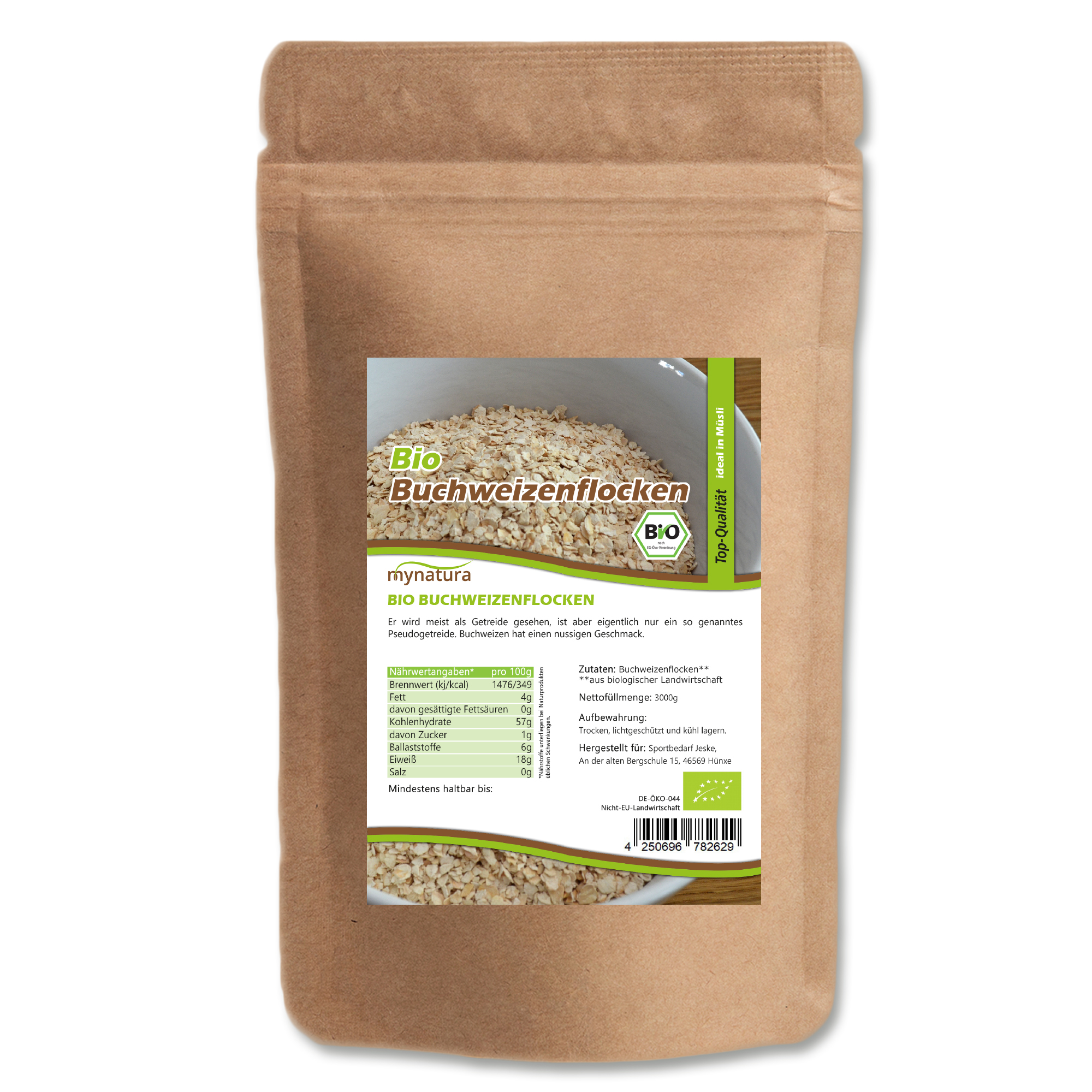 Bio Buchweizenflocken von Mynatura – glutenfreie Flocken für Müsli, Porridge & vegane Küche Bio Buchweizenflocken von Mynatura – glutenfreie Flocken für Müsli, Porridge & vegane Küche