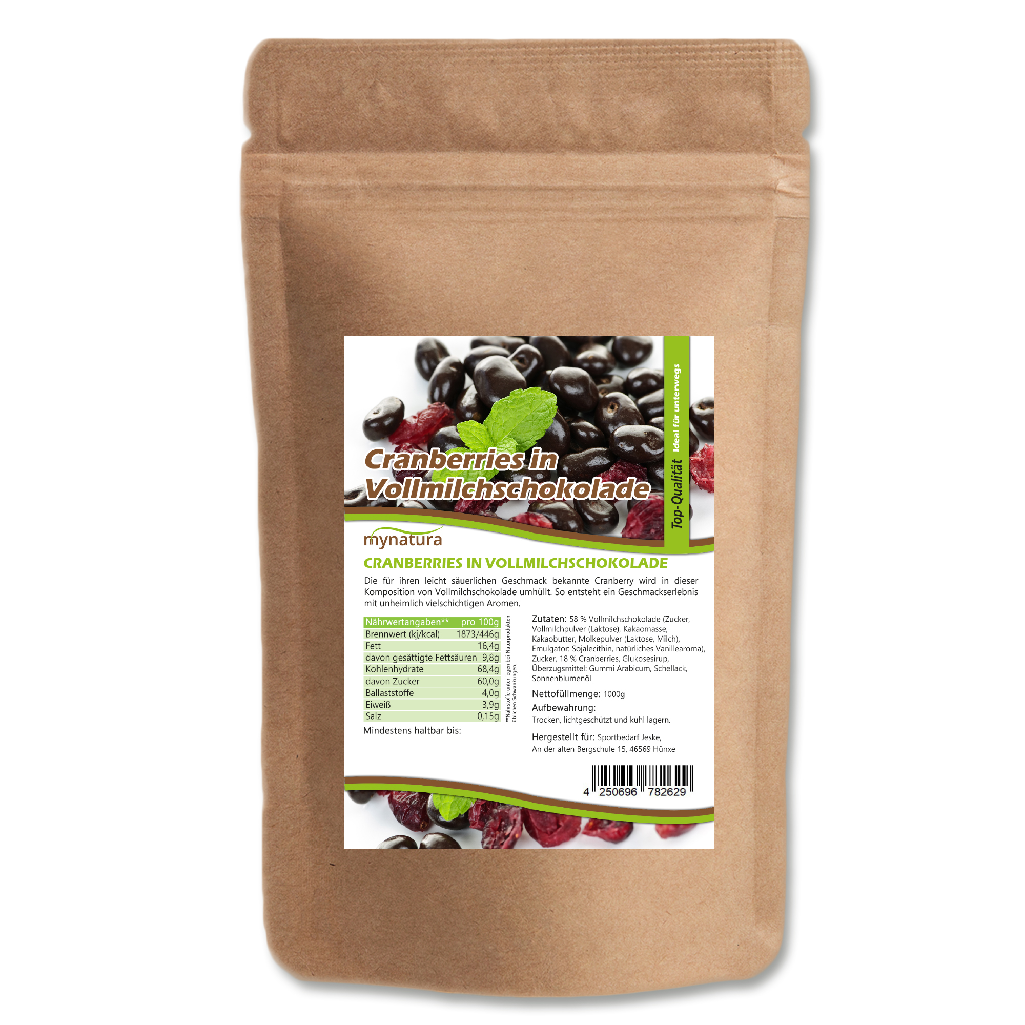 Cranberries mit Vollmilchschokolade – Fruchtig-schokoladiger Snack & Backzutat Cranberries mit Vollmilchschokolade – Fruchtig-schokoladiger Snack & Backzutat