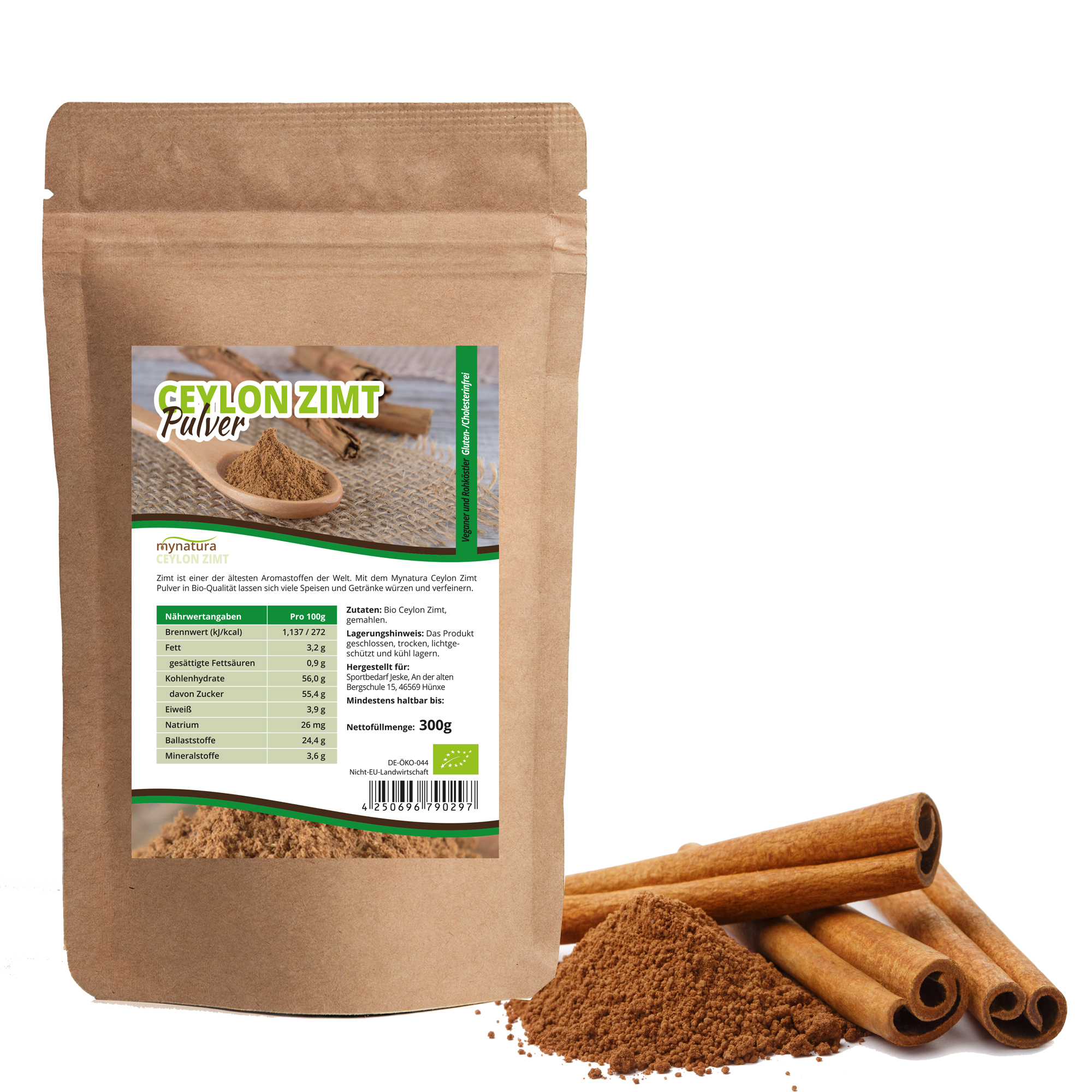 Mynatura Bio Ceylon Zimt Pulver – Feines Bio-Gewürz für Backen, Kochen & Getränke | Vielseitig & Aromatisch 300g Mynatura Bio Ceylon Zimt Pulver – Feines Bio-Gewürz für Backen, Kochen & Getränke | Vielseitig & Aromatisch 300g