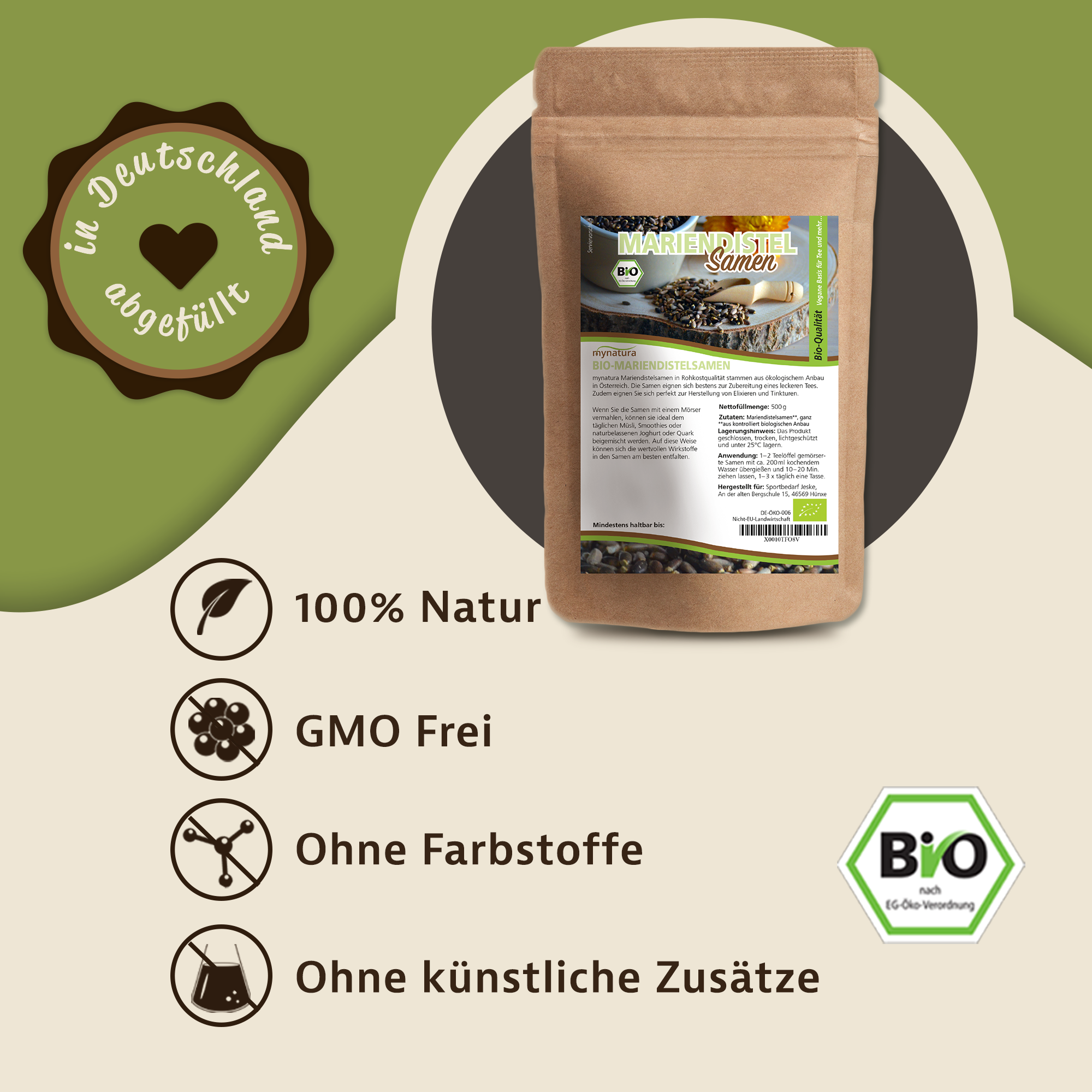 Bio Mariendistelsamen von Mynatura – Naturbelassen & Vielseitig Einsetzbar 0,5Kg Bio Mariendistelsamen von Mynatura – Naturbelassen & Vielseitig Einsetzbar 0,5Kg