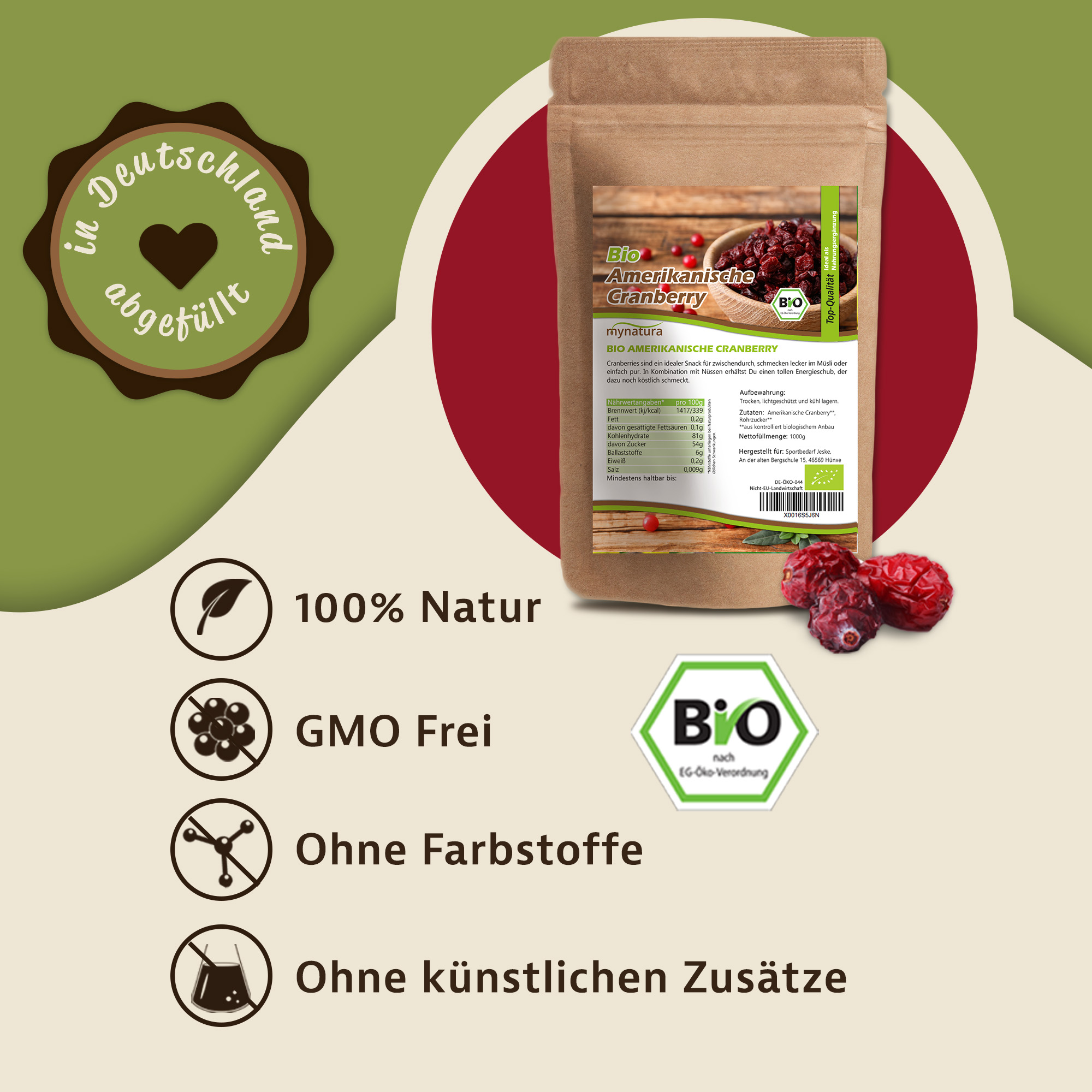Amerikanische Cranberrys kaufen – Großfrüchtige Moosbeere aus Nordamerika für vielseitige Rezepte 1Kg Amerikanische Cranberrys kaufen – Großfrüchtige Moosbeere aus Nordamerika für vielseitige Rezepte 1Kg