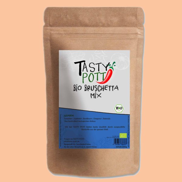 Tasty Pott Bio Bruschetta Mix Gewürzmischung Nachfüllbeutel 250g