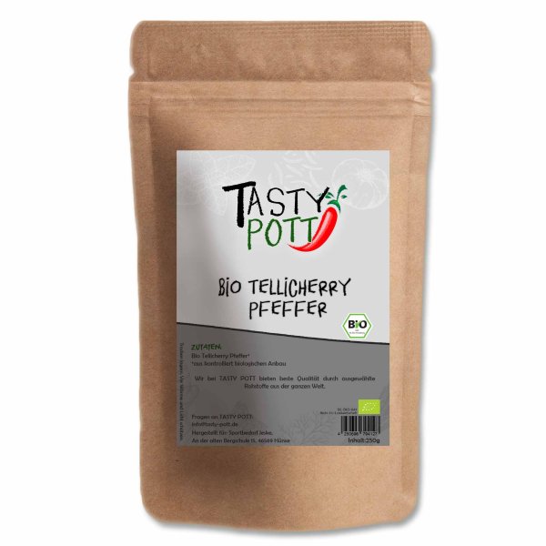 Tasty Pott Bio Tellicherry Pfeffer ganz Nachfüllbeutel 250g