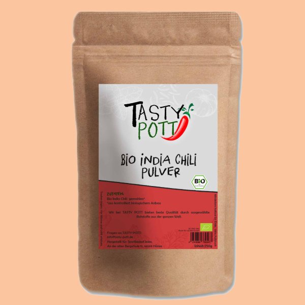 Tasty Pott Bio India Chili - gemahlen - Nachfüllbeutel 250g