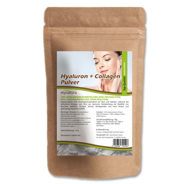 Mynatura Hyaluron + Collagen Pulver Mix (400g)