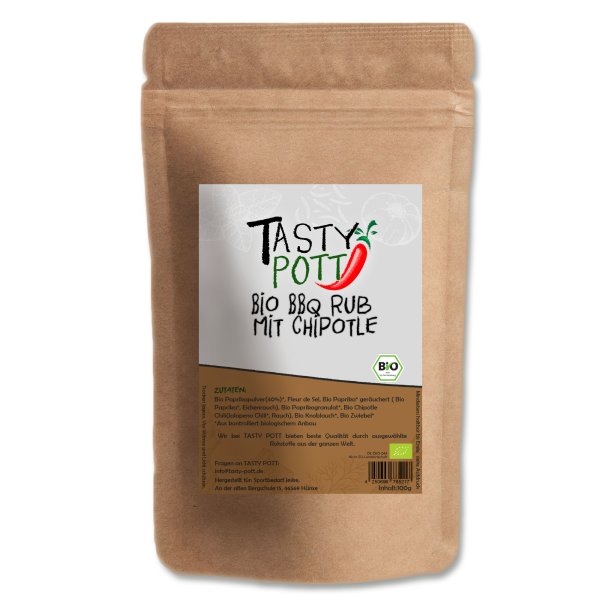 Tasty Pott Bio BBQ Rub mit Chipotle 250g Nachfüllbeutel