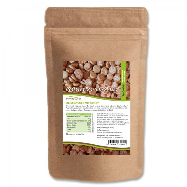 Mynatura Reiscracker gebacken mit CURRY 1Kg