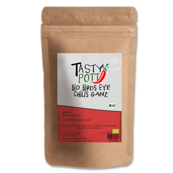 Tasty Pott Bio Birds Eye Chilis ganz 150g Nachfüllbeutel