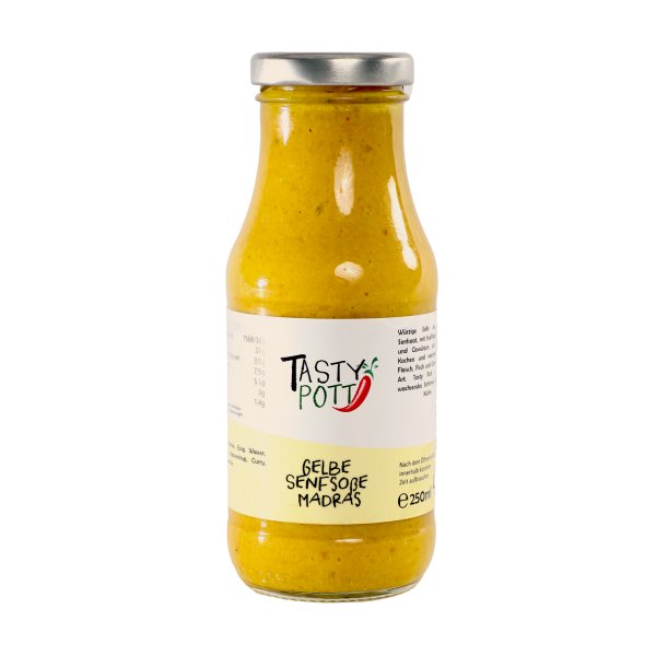 Tasty Pott Gelbe Senfsoße Madras 250ml Flasche