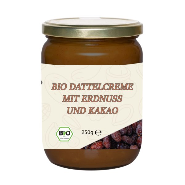 Mynatura Bio Dattelcreme mit Erdnuss und Kakao 250g