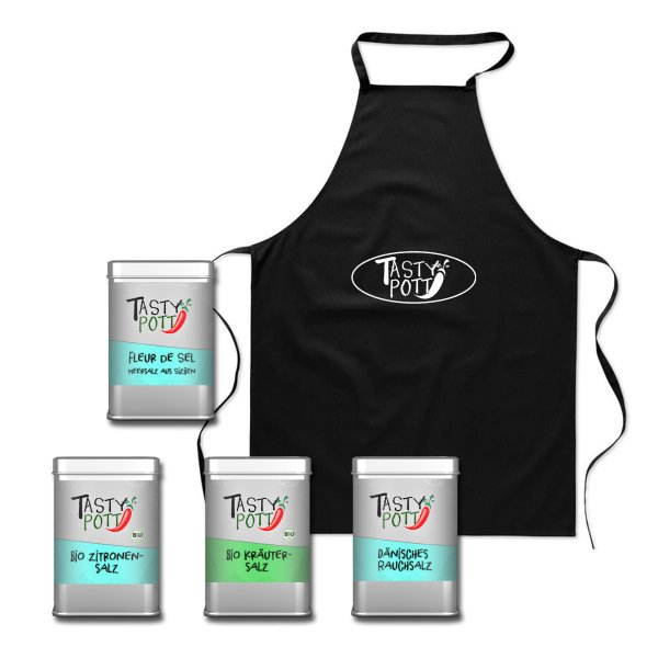 Tasty Pott Gewürz-Set 3 Salzige Sache + Schürze