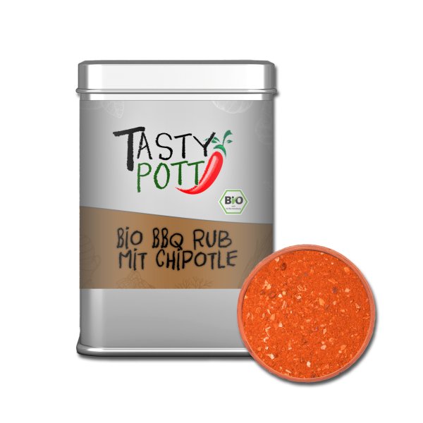 Tasty Pott Bio BBQ Rub mit Chipotle 100g Dose