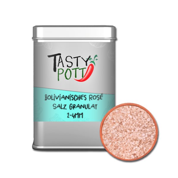 Tasty Pott Bolivianisches Rosé Salz Granulat (2-4mm) 100g