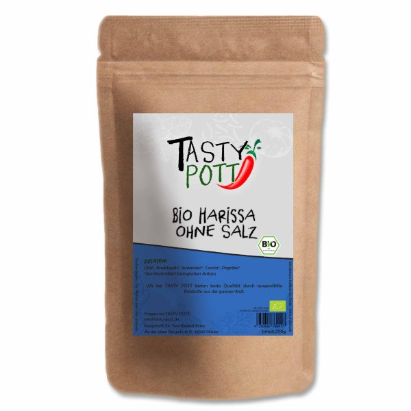 Tasty Pott Bio Harissa ohne Salz Gewürzmischung Nachfüllbeutel 250g