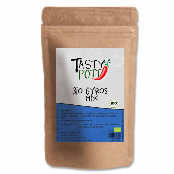 Tasty Pott Bio Gyros Mix Gewürzmischung Nachfüllbeutel 250g