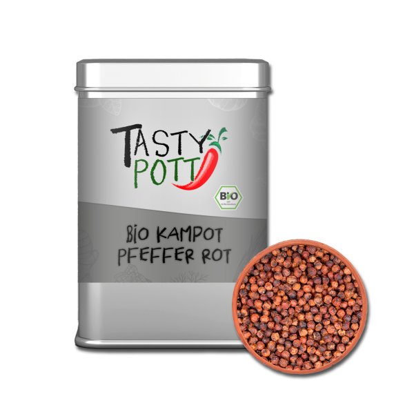Tasty Pott Bio Kampott Pfeffer I Rot I Ganz I 70g