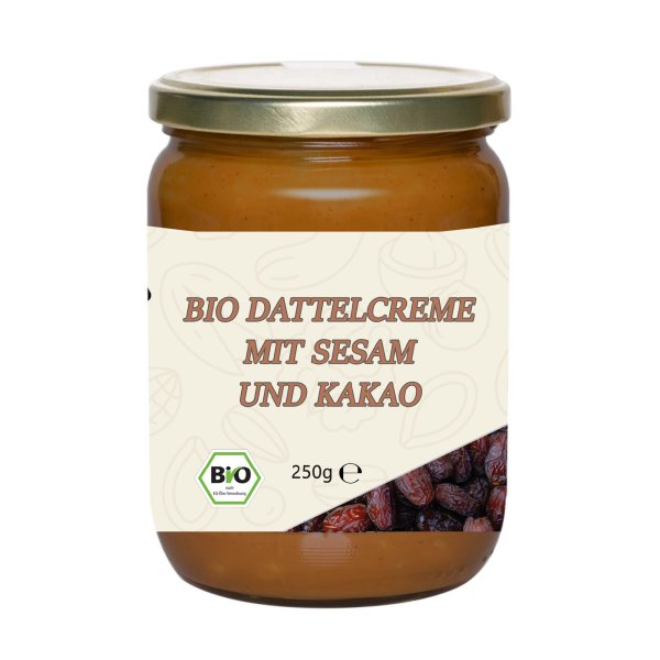 Mynatura Bio Dattelcreme mit Sesam und Kakao 250g Glas