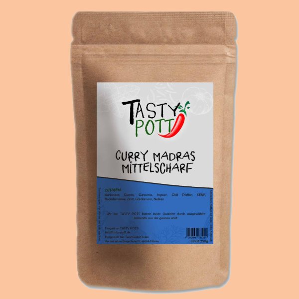 Tasty Pott Bio Hot Curry Madras Nachfüllbeutel 250g