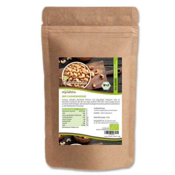 Mynatura Bio Cashewkerne, ganz 1Kg