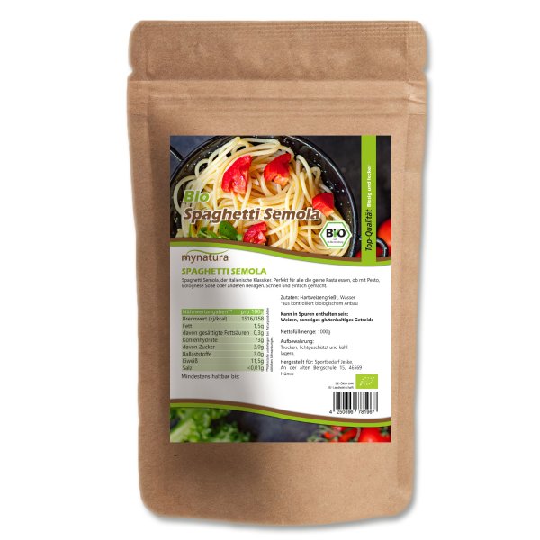 Mynatura Bio Spaghetti Semola Nudeln 1Kg