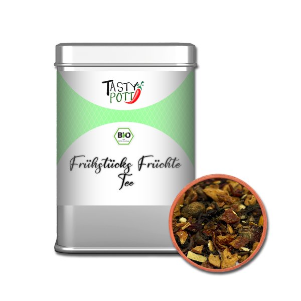 Tasty Pott Bio Frühstücks Früchte Tee 70g Dose