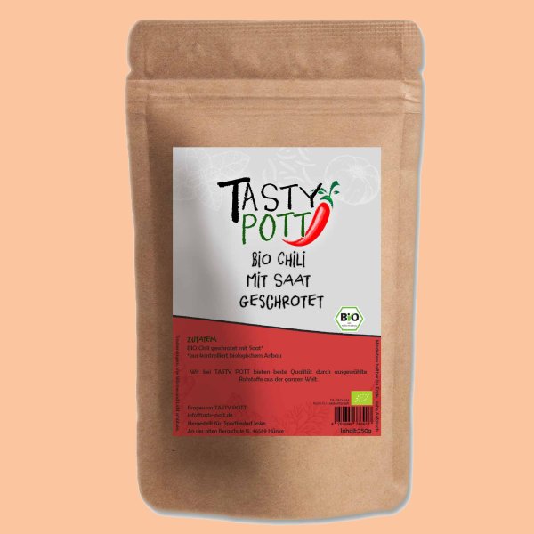 Tasty Pott Bio Chili geschrotet mit Saat Nachfüllbeutel 250g