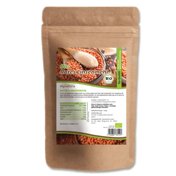 Mynatura Bio Linsenmehl – rot - 1Kg