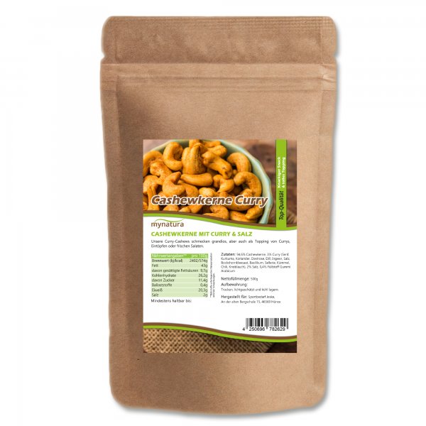 Mynatura Cashewkerne, geröstet mit CURRY und Salz 500g