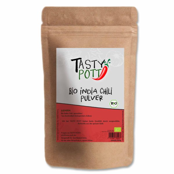Tasty Pott Bio India Chili - gemahlen - Nachfüllbeutel 250g